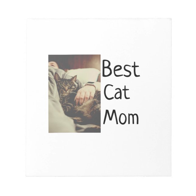 Best cat mum dad add cat photo name gift template  notepad (Front)