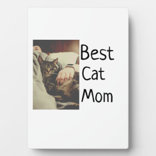 Best cat mum dad add cat photo name gift template  plaque