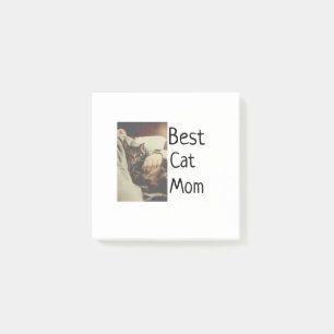 Best cat mum dad add cat photo name gift template post-it notes