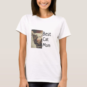 Best cat mum dad add cat photo name gift template T-Shirt