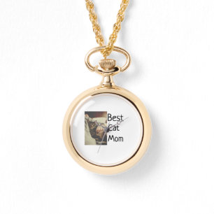 Best cat mum dad add cat photo name gift template watch