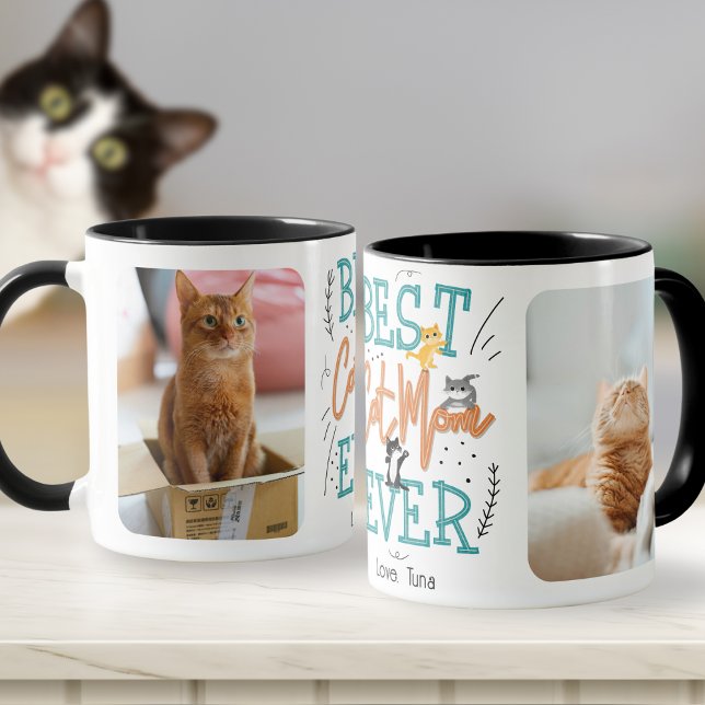 Best Cat Mum Ever 2 Photo Mothers Day  Mug (Creator Uploaded)