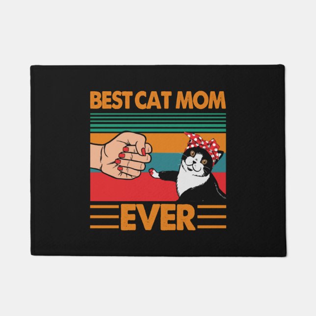 Best Cat Mum Ever Bandanna Doormat (Front)