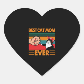 Best Cat Mum Ever Bandanna Heart Sticker