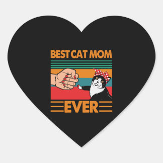 Best Cat Mum Ever Bandanna Heart Sticker