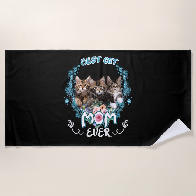 Best Cat Mum Ever     Beach Towel (Front)