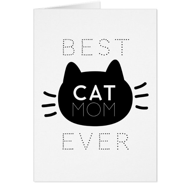 Best Cat Mum Ever Black Cat Face Mother's Day Card (Front)