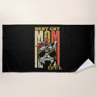 Best cat mum ever cat cat mum gift beach towel