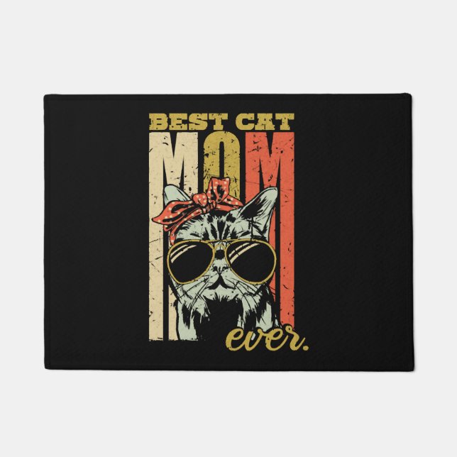 Best cat mum ever cat cat mum gift doormat (Front)