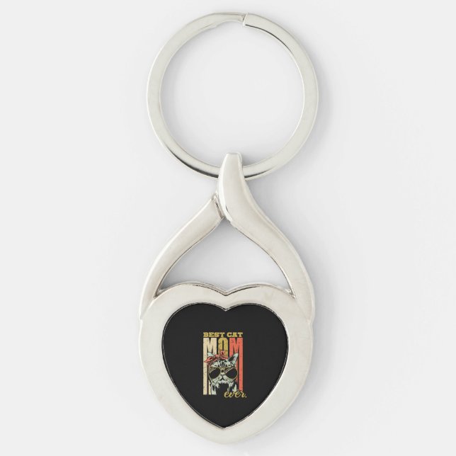 Best cat mum ever cat cat mum gift key ring (Front)