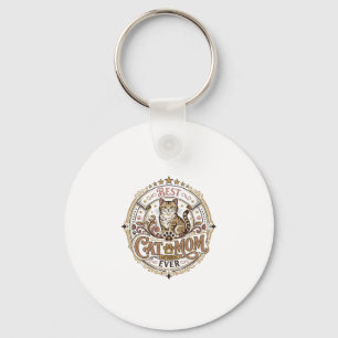 Best Cat Mum Ever Cat Mum Dad Parent Vintage Vecto Key Ring