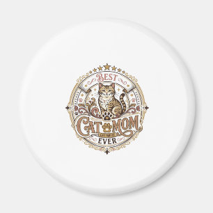 Best Cat Mum Ever Cat Mum Dad Parent Vintage Vecto Magnet