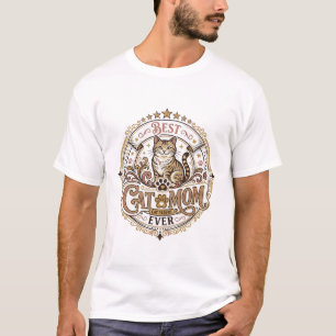 Best Cat Mum Ever Cat Mum Dad Parent Vintage Vecto T-Shirt
