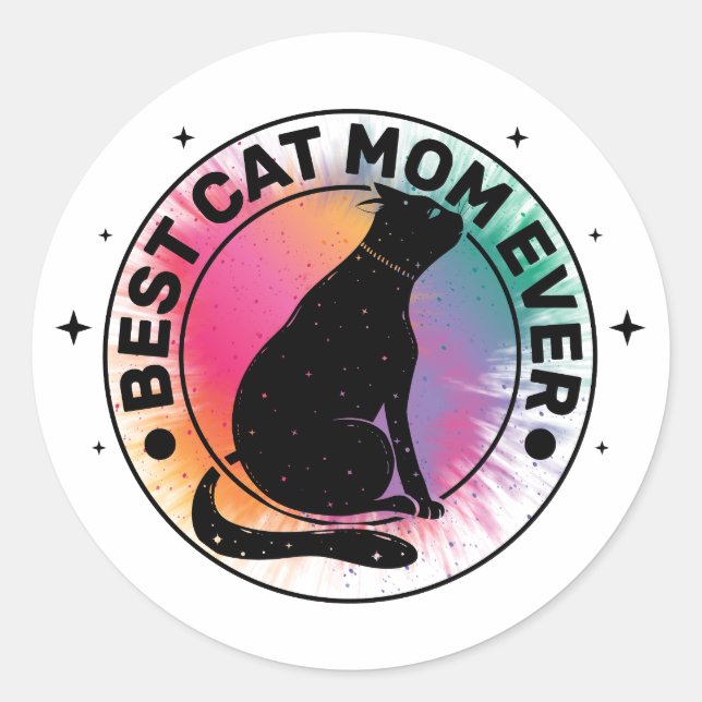 Best Cat Mum Ever Classic Round Sticker (Front)