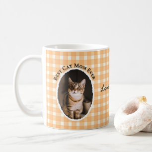 Best Cat Mum Ever Custom Funny Cute 2 Pet Photos Coffee Mug