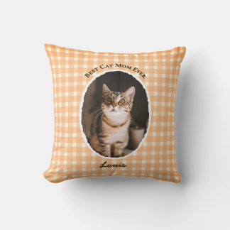 Best Cat Mum Ever Custom Funny Cute 2 Pet Photos Cushion
