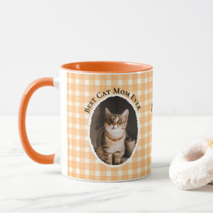 Best Cat Mum Ever Custom Funny Cute 2 Pet Photos  Mug