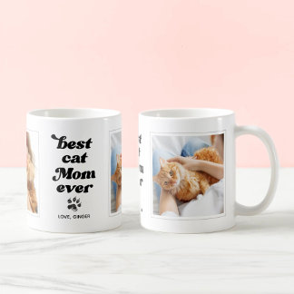 Best Cat Mum Ever Custom Photo and Text Coffee Mug