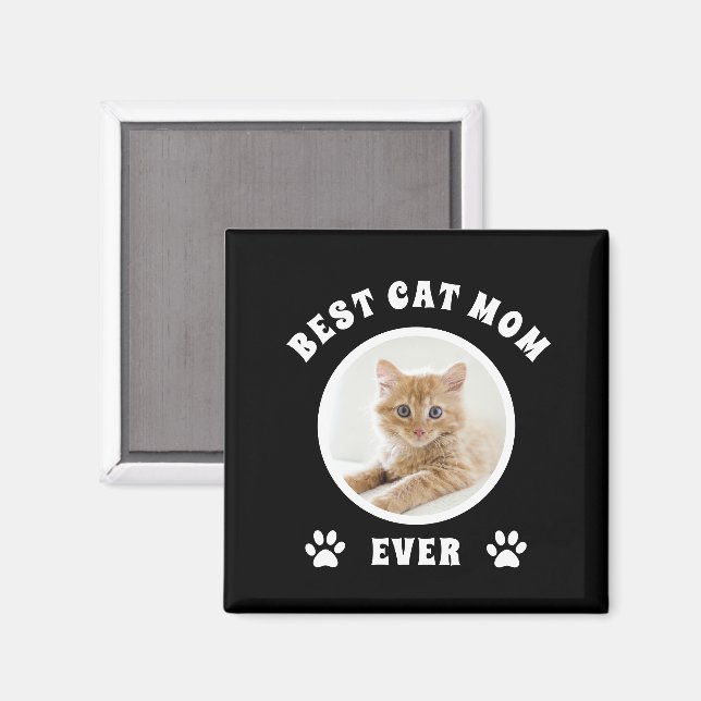 Best Cat Mum Ever Custom Photo Personalised Magnet (Front/Back)