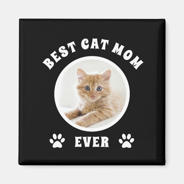 Best Cat Mum Ever Custom Photo Personalised Magnet (Front)