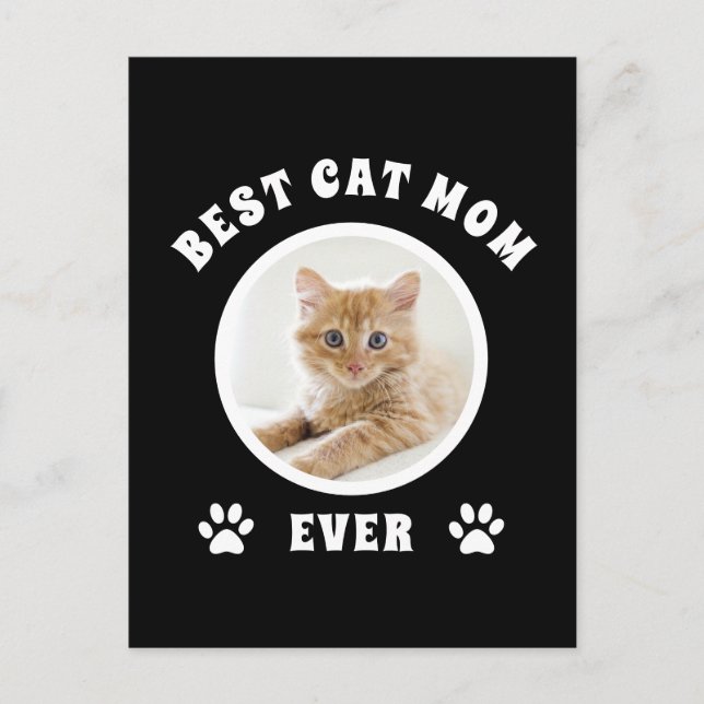 Best Cat Mum Ever Custom Photo Personalised Postcard (Front)