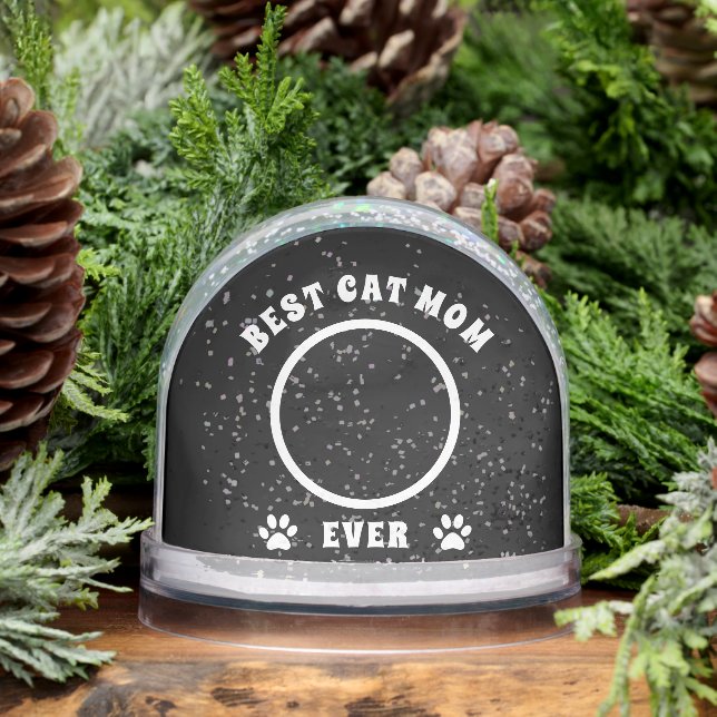 Best Cat Mum Ever Custom Photo Personalised Snowglobe (Winter)