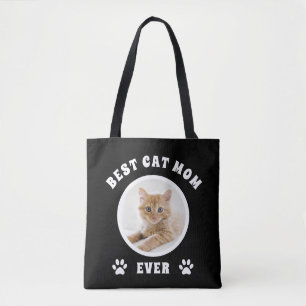 Best Cat Mum Ever Custom Photo Personalised Tote Bag