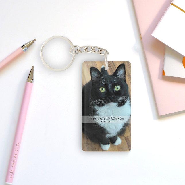 Best Cat Mum Ever Custom Photo & Text Keychain (Creator Uploaded)