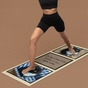 Best Cat Mum Ever Custom Photos and Text Yoga Mat