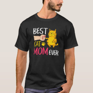 Best Cat Mum Ever Cute Cat Fist Bump Women Mothers T-Shirt