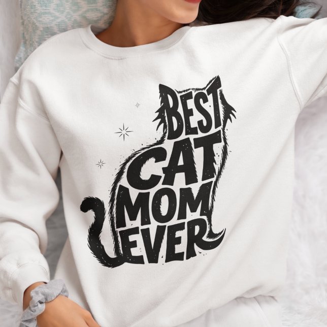 Best Cat Mum Ever Cute Cat Lover Sweatshirt (Creator Uploaded)