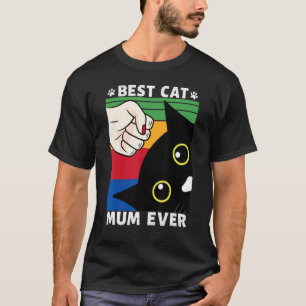 Best Cat Mum Ever Fist Bump Cat  Vintage Mother's  T-Shirt