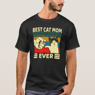 Best Cat Mum Ever Fist Bump girls Vintage  Cat Mam T-Shirt