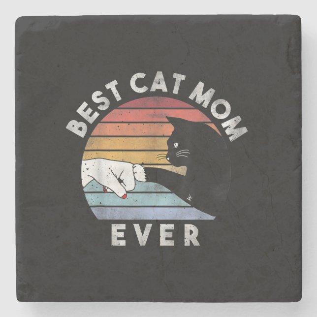 Best Cat Mum Ever | Funny Cat Mum Gift Stone Coaster (Front)