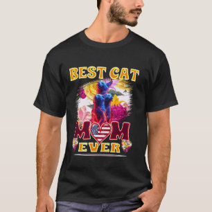 Best Cat Mum Ever Funny Vintage Retro Siamese for T-Shirt