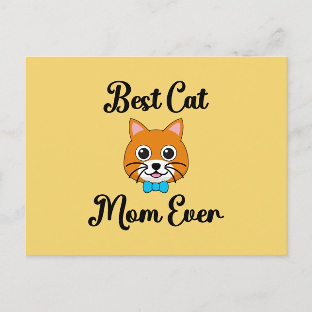 Best Cat Mum Ever Holiday Postcard (Front)