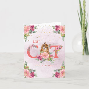 Best Cat Mum Ever Kitten Illustration Mother Day T Thank You Card