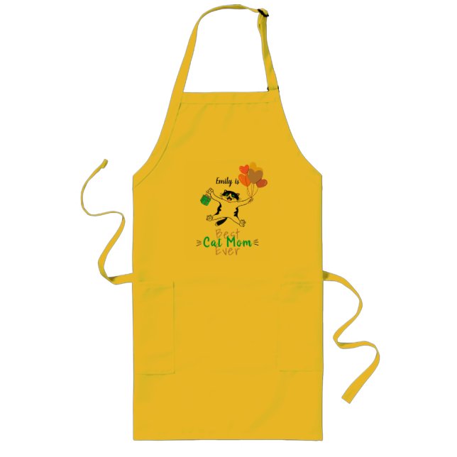 Best Cat Mum Ever Long Apron (Front)