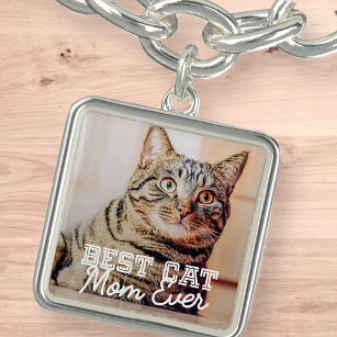 Best Cat Mum Ever Modern Custom Pet Photo Bracelet