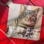 Best Cat Mum Ever Modern Custom Pet Photo Key Ring<br><div class="desc">This simple and classic design is composed of serif typography and add a custom photo</div>