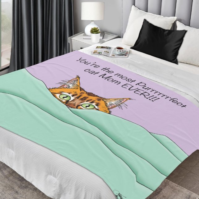 Best Cat Mum Ever! Mother's Day Fleece Blanket (Creator Uploaded)