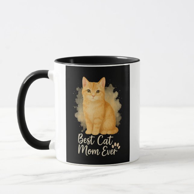 Best Cat Mum Ever Mug Funny Cat Lover Gift for Her (Left)