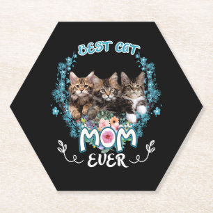 Best Cat Mum Ever Paper Coaster