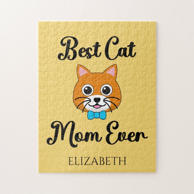 Best Cat Mum Ever Personalise Jigsaw Puzzle (Vertical)