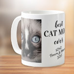 Best Cat Mum Ever Personalised Photos Coffee Mug<br><div class="desc">Celebrate the best cat mum ever with this personalised mug. You can easily add two photos of your cat or cats and add the cats' names and year.</div>