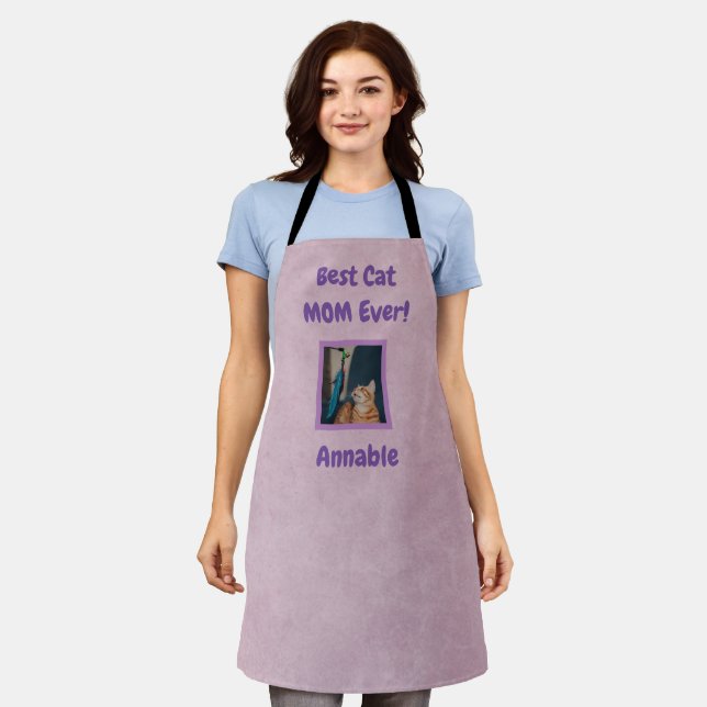 Best Cat Mum Ever | photo/name Pink Apron (Worn)