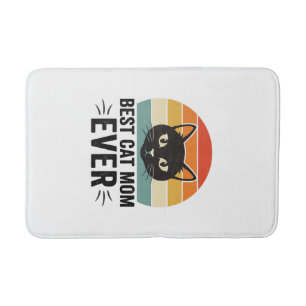 Best Cat Mum Ever Retro Cat Face Vintage Design_1 Bath Mat