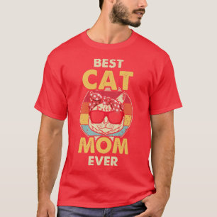 Best Cat Mum Ever Retro Cat Vintage  T-Shirt