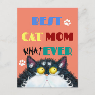 Best Cat Mum Ever   Silly Cat Lovers Funny Postcard