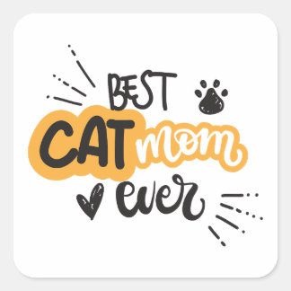Best cat mum ever square sticker